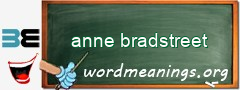 WordMeaning blackboard for anne bradstreet